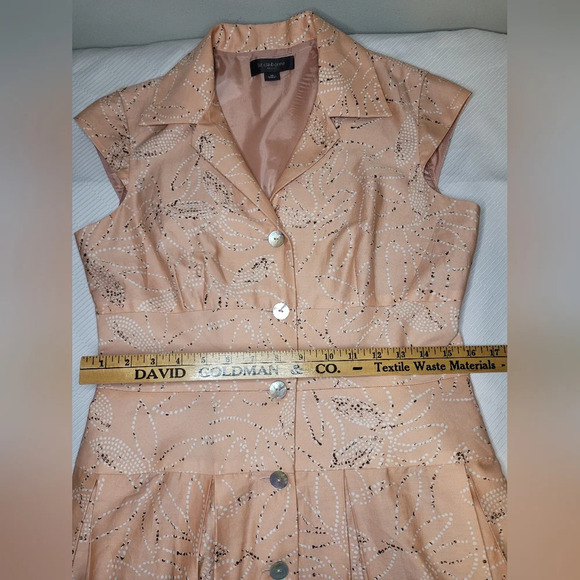 Vintage Liz Claiborne Pink Retro Mother of Pearl Fit N Flare Dress sz 10 - Picture 5 of 9